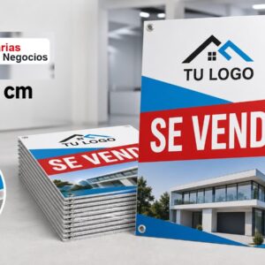 Carteles personalizados 50x70 cm para inmobiliarias construccion y negocios con ojales