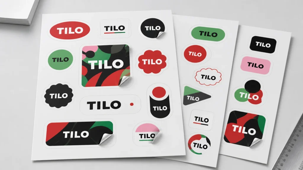 Stickers troquelados en plancha A4